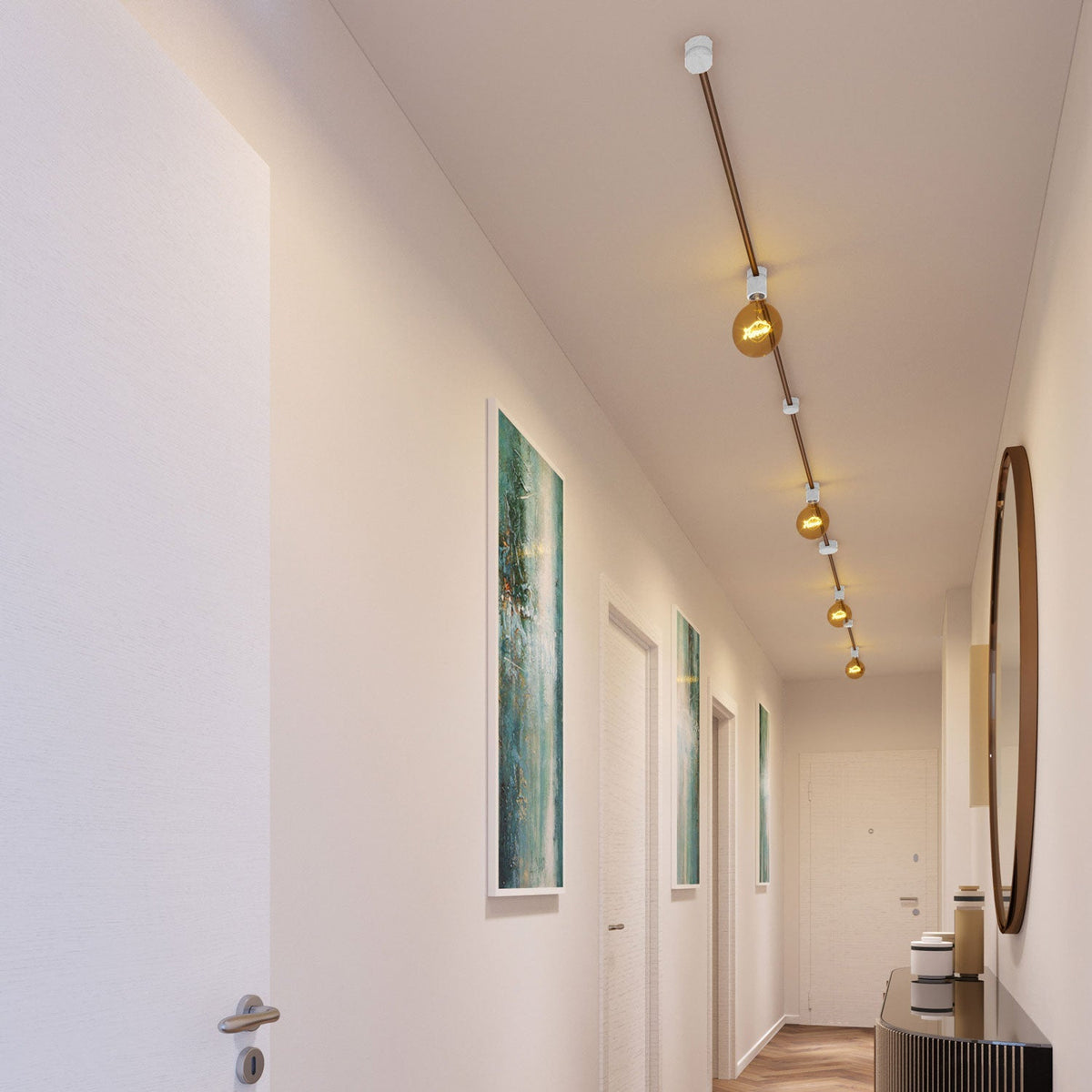 Filé Symmetric Kit-System – mit 5 m CM27-Kabel für Lichterketten und 9 weiß lackierten Holzteilen für Innenräume – Ansicht 2