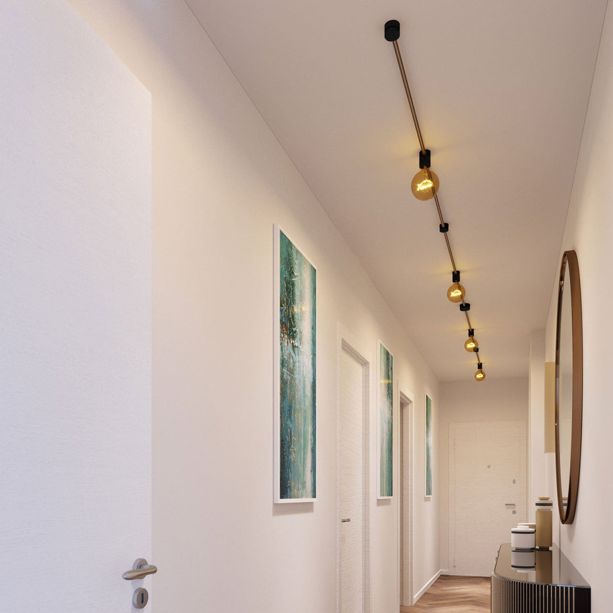 Filé Symmetric Kit System - mit CM27-Kabel 5 m für Lichterkette und 9 schwarz lackierten Holzteilen für den Innenbereich – Ansicht 2