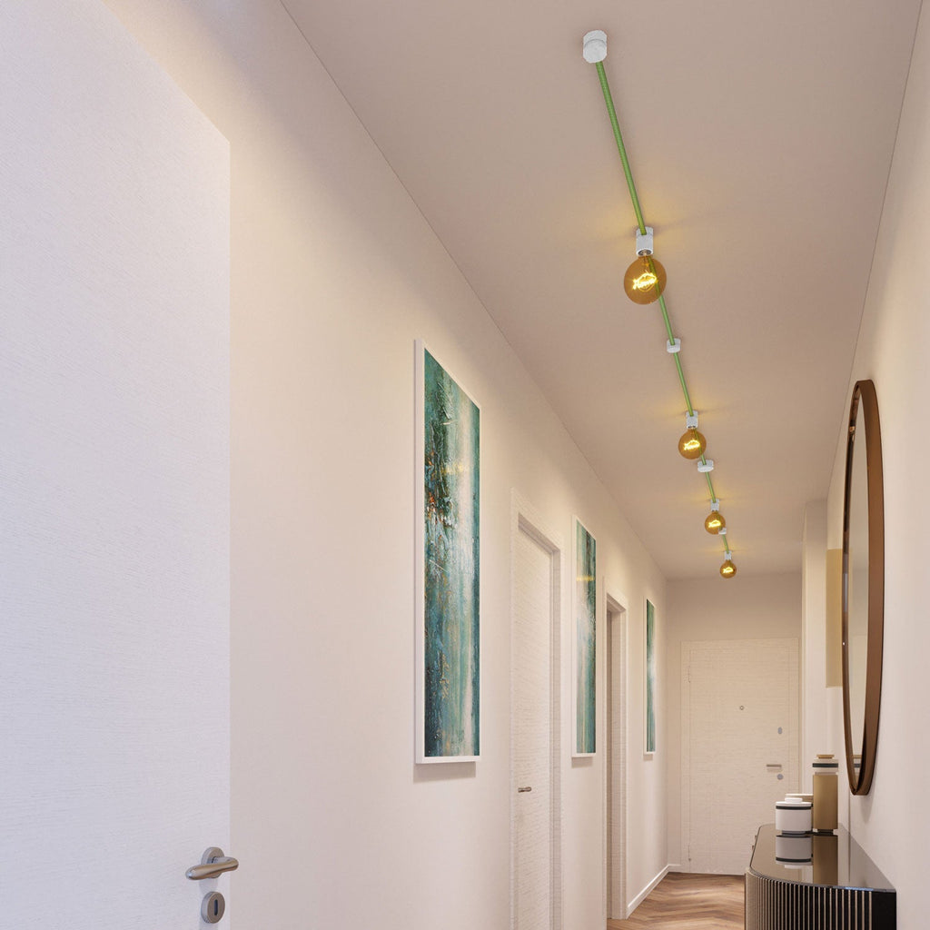 Filé Symmetric Kit System – mit 5 m CX08-Kabel für Lichterketten und 9 weißen, lackierten Holzelementen für den Innenbereich – Ansicht 2