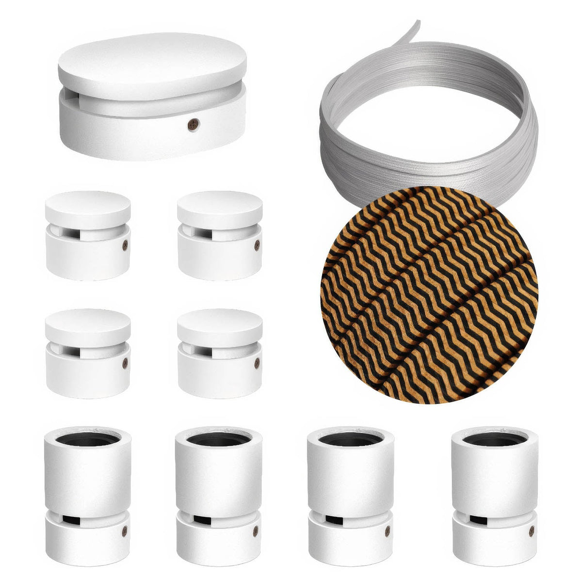 Filé Symmetric Kit-System – mit CZ22-Kabel (5 m) für Lichterkette und 9 lackierten Holzteilen für Innenräume