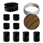 Sistema Filé Symmetric Kit – mit 5 m CZ22-Kabel für Kettenaufhängung und 9 Komponenten aus schwarz lackiertem Holz für den Innenbereich.