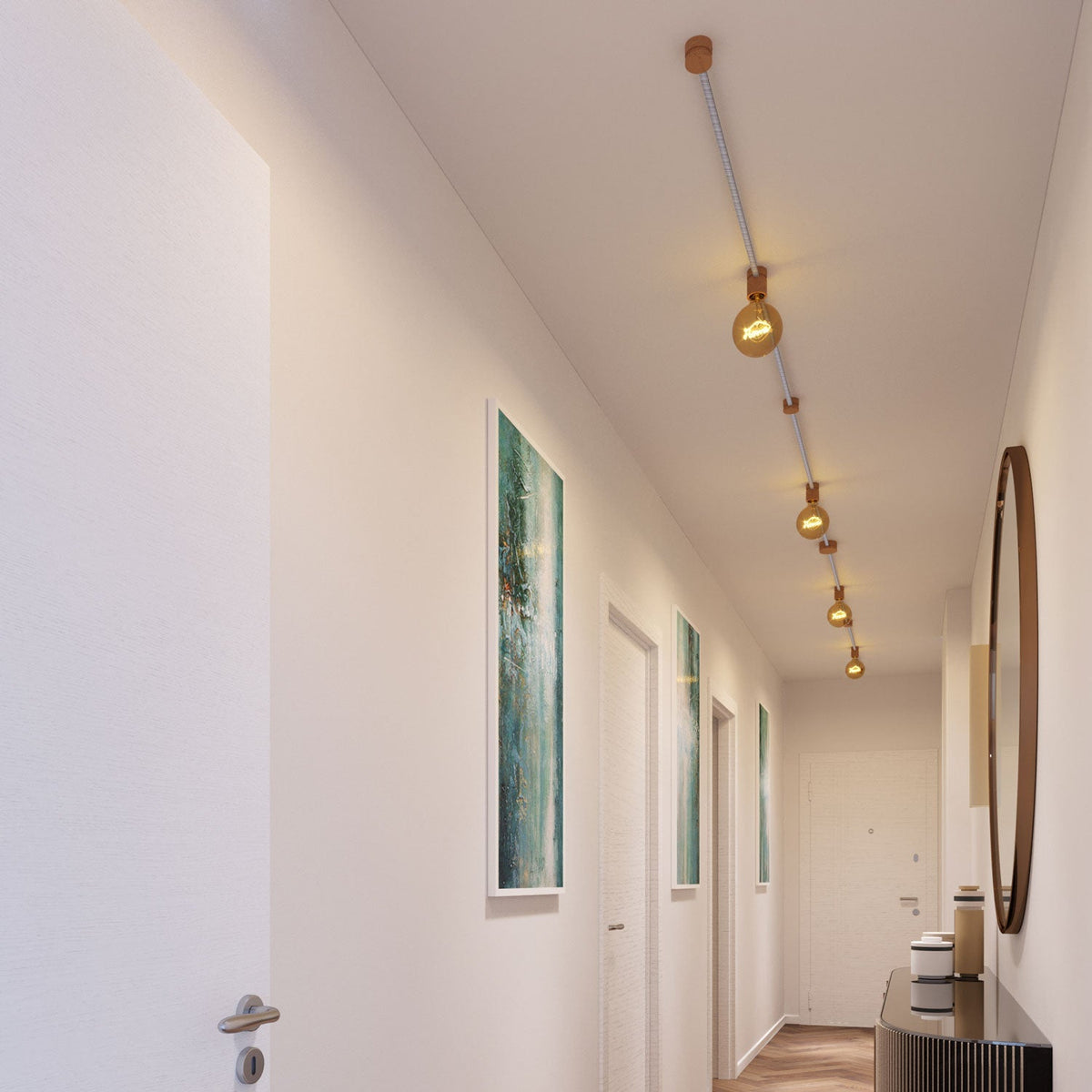 Symmetrisches Filé-System-Kit – mit ECC37-Kabel, 5 m für Lichterkette und 9 Komponenten aus Holz für den Innenbereich – Ansicht 2