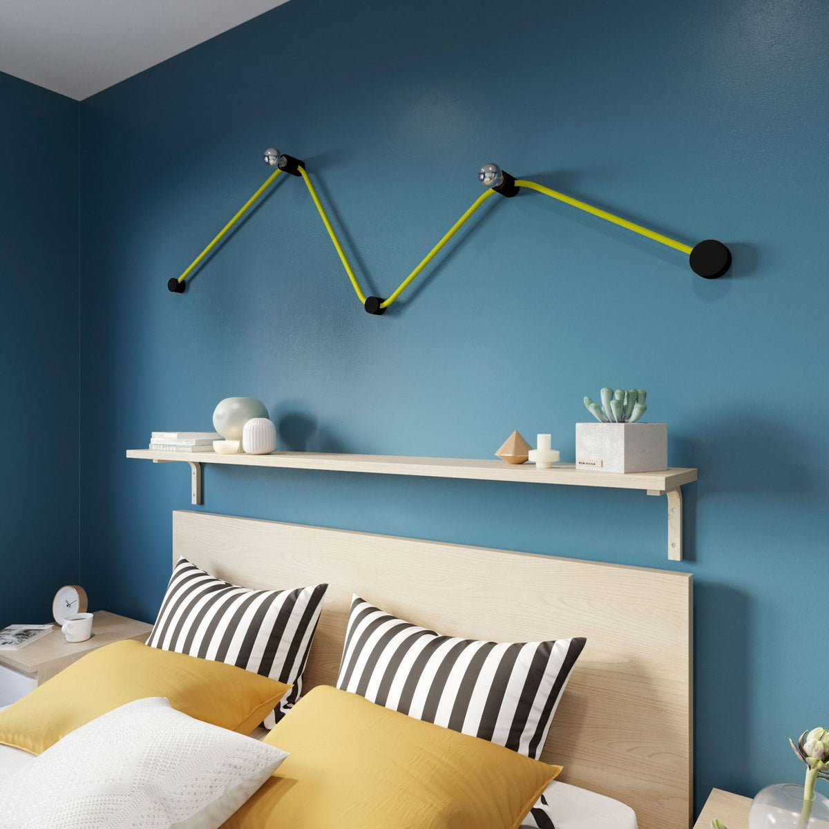 Filé Wiggle System-Kit – mit 3 m CF10-Kabel für Lichterkette und 5 schwarze, lackierte Holzelemente für Innenbereiche – Ansicht 2