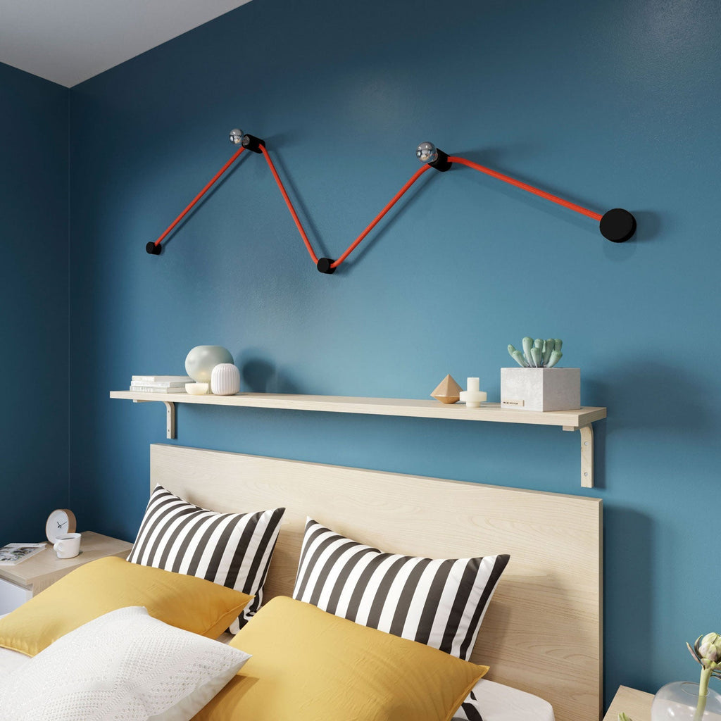 Filé Wiggle System Kit – mit 3 m CF15-Kabel für Lichterketten und 5 schwarz lackierten Holzelementen für den Innenbereich – Ansicht 2