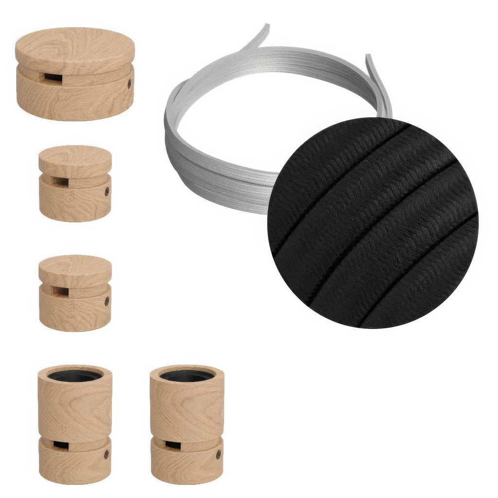 Filé Wiggle Kit System – mit 3-m-Kabel CM04 für Lichterketten und 5 Holzteile für den Innenbereich