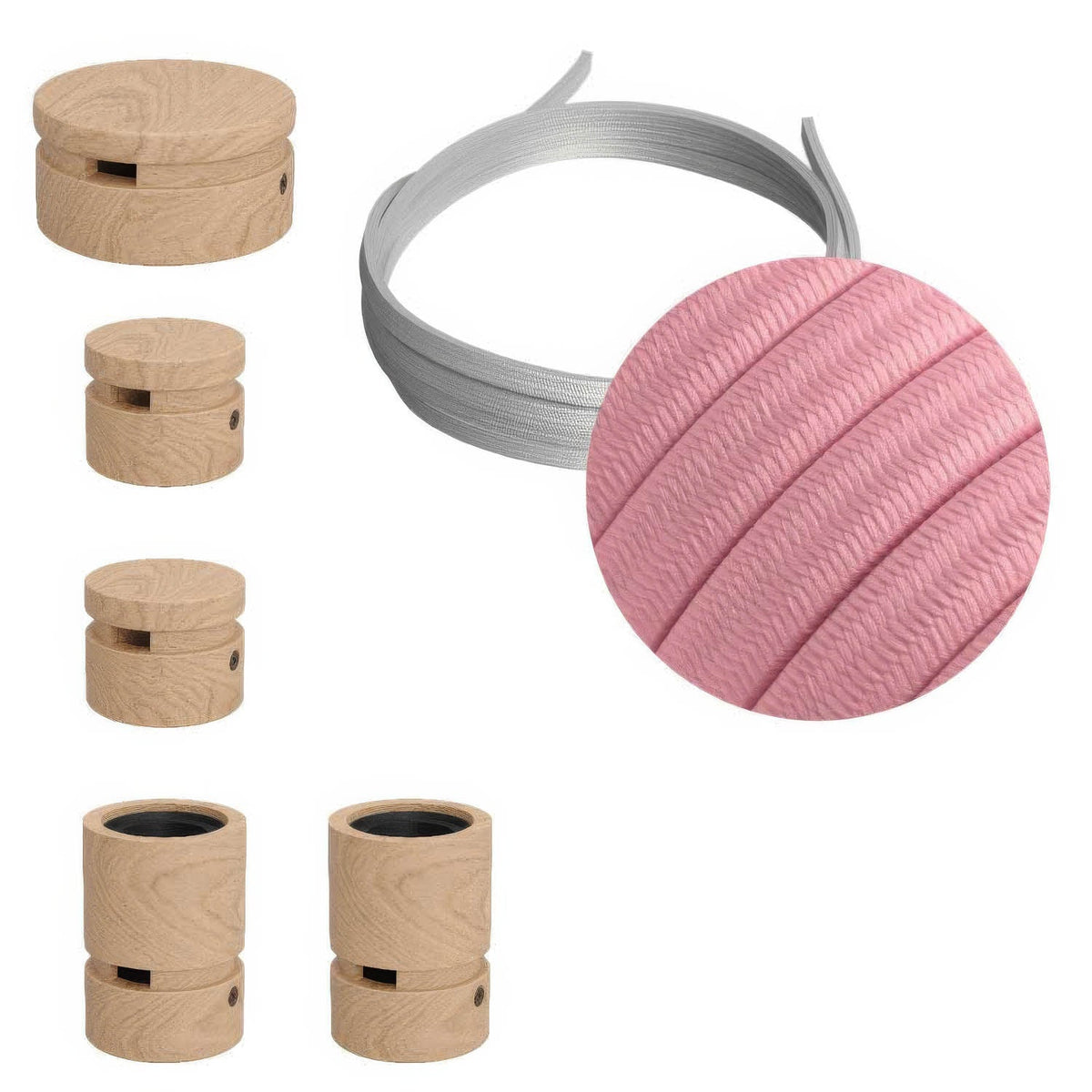 Filé Wiggle System Kit – mit 3 m CM16-Kabel für Lichterketten und 5 Holzelementen für den Innenbereich