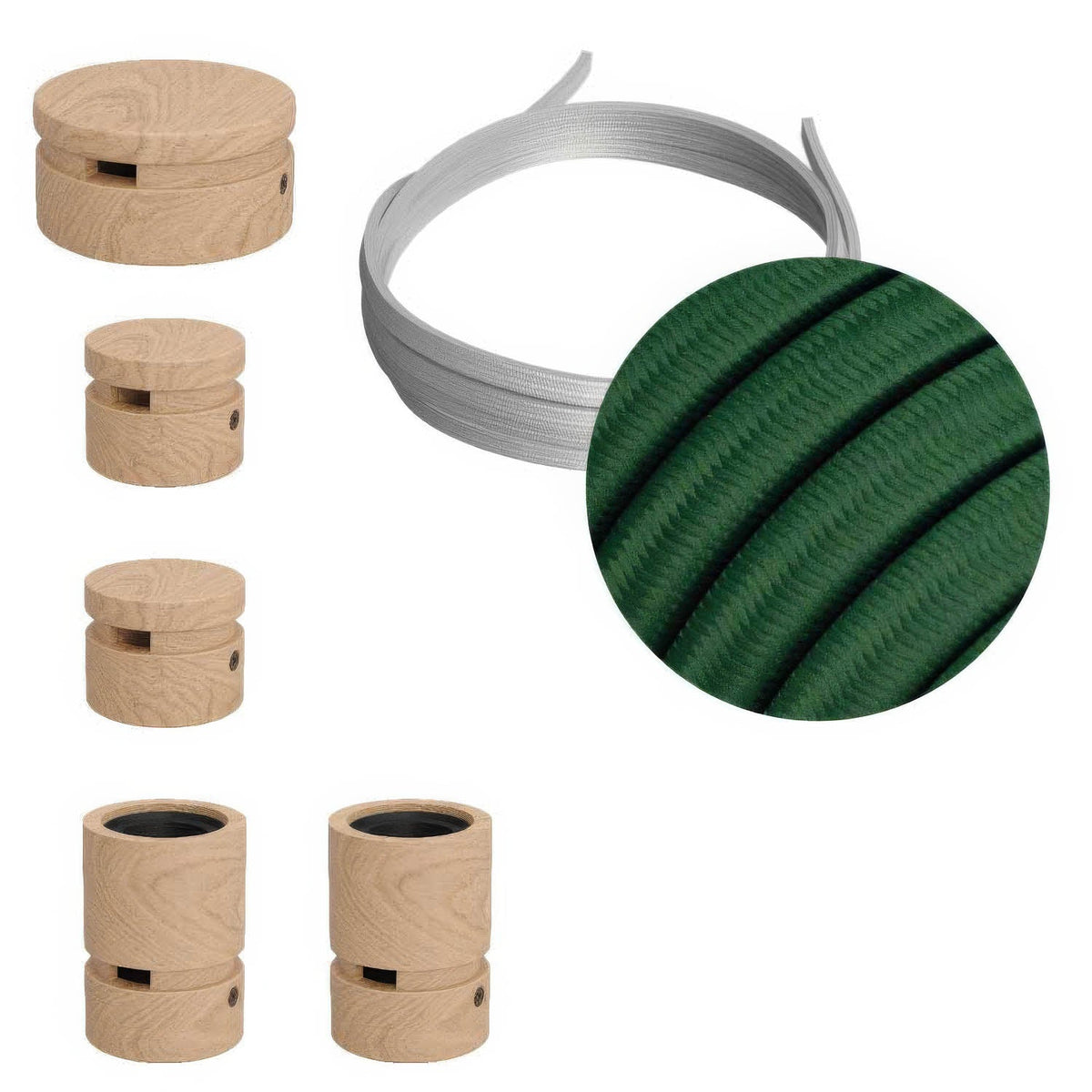 Filé-System Wiggle Kit – mit 3 m CM21 Kettenkabel und 5 Holzelementen für den Innenbereich
