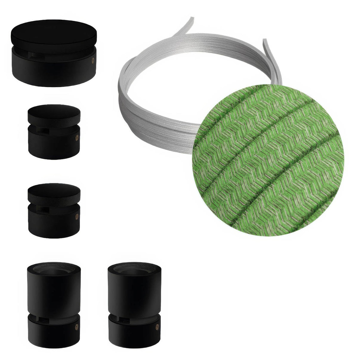 System Filé Wiggle Kit – mit 3 m CX08-Kabel für Lichterkette und 5 schwarz lackierten Holzelementen für den Innenbereich