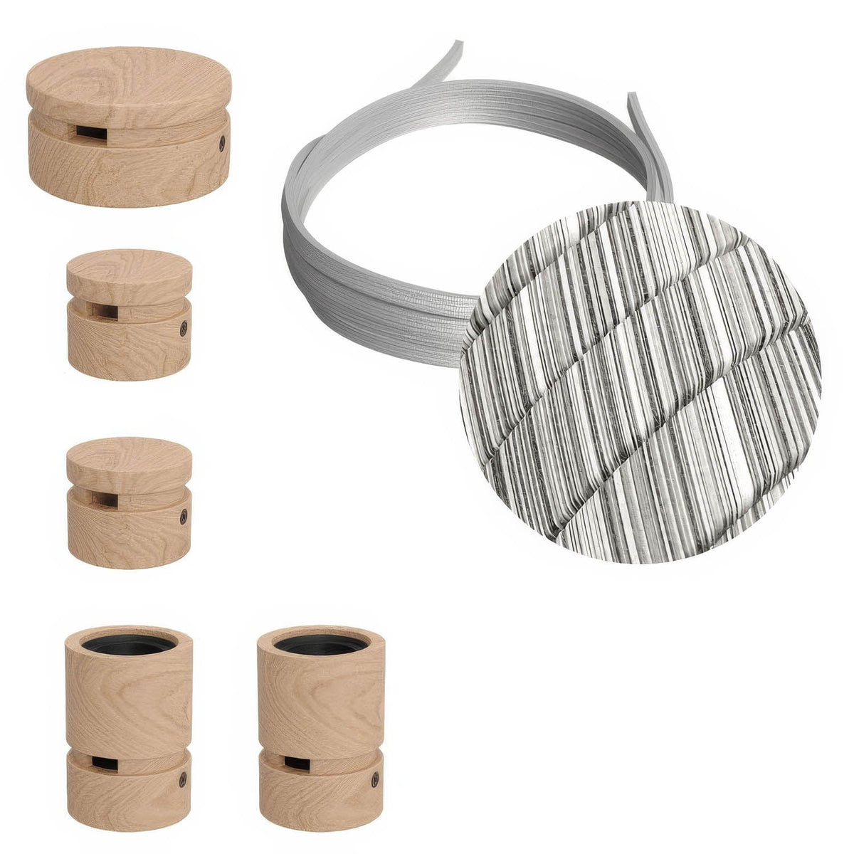 Filé Wiggle System-Kit – mit ECC37-Kabel (3 m) für Lichterkette und 5 Holzkomponenten für den Innenbereich