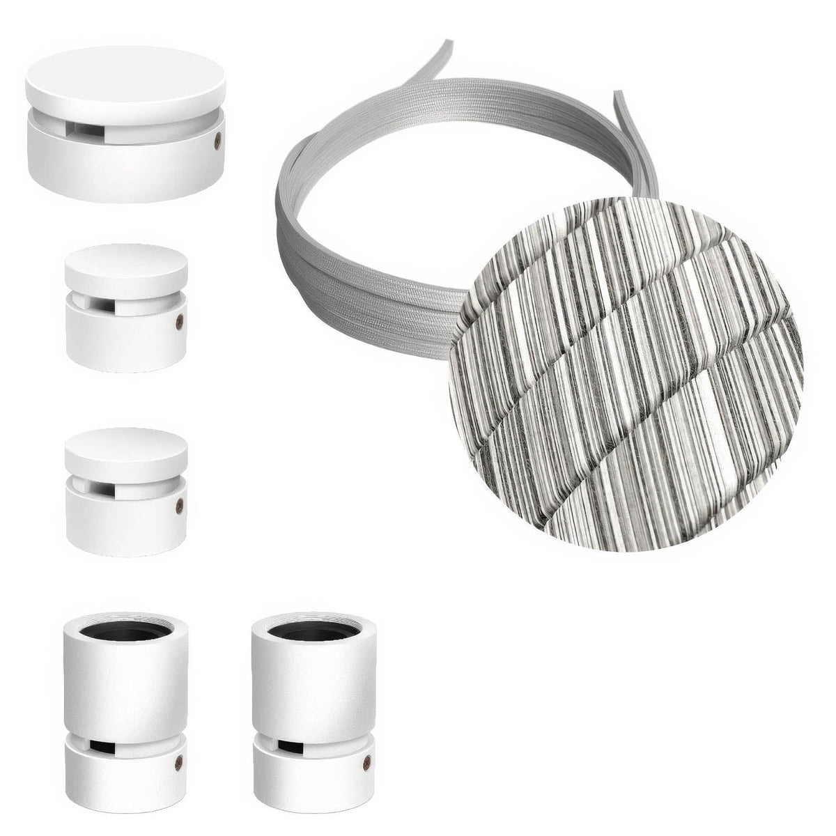 Filé Wiggle System Kit – mit 3 m ECC37-Kabel für Lichterketten und 5 weiß lackierten Holzteilen für den Innenbereich