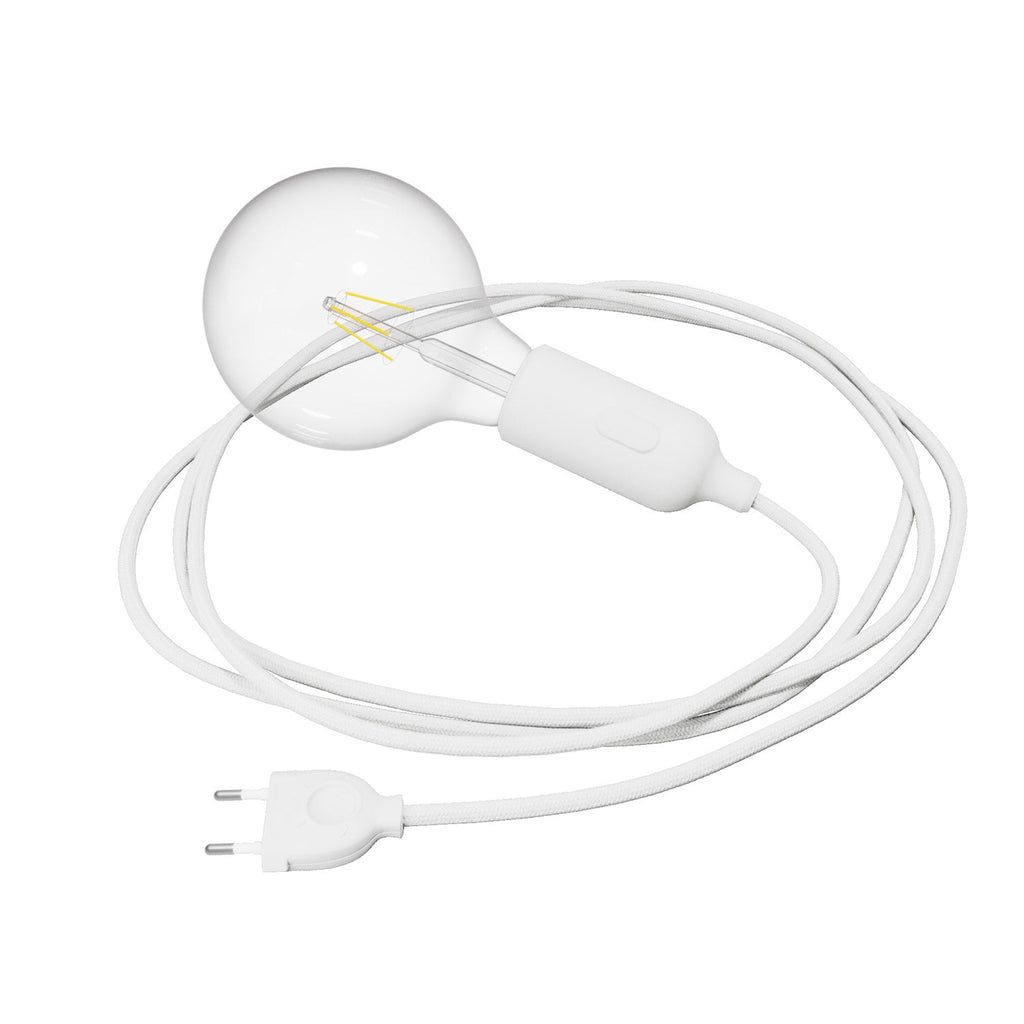 Snake, Silikonleuchte mit Schalter und Stecker – Weiß