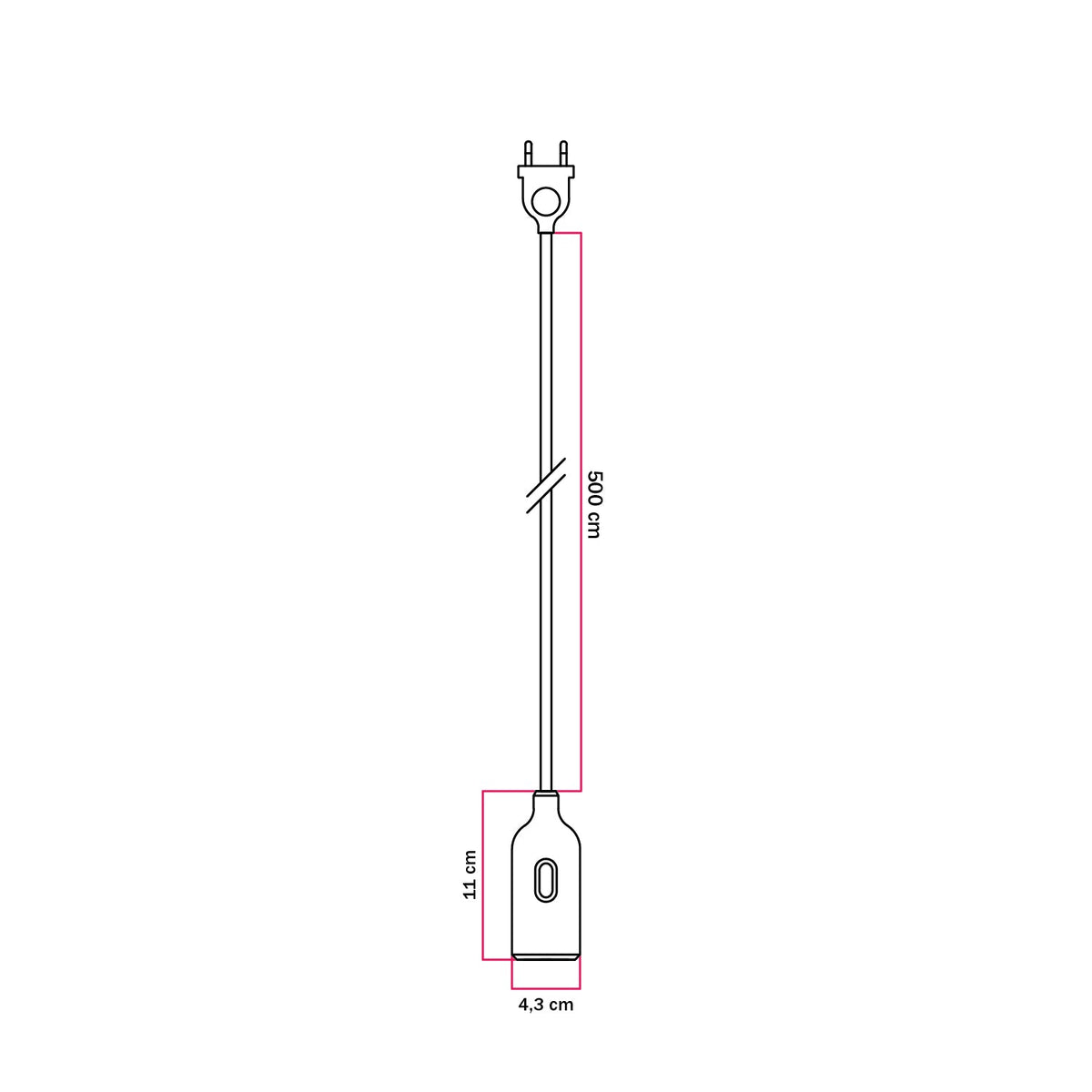Snake Silikonlampe mit Schalter und Stecker – Gelb – Ansicht 4