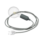 Snake Lampe aus Silikon mit Schalter und Stecker – Grau