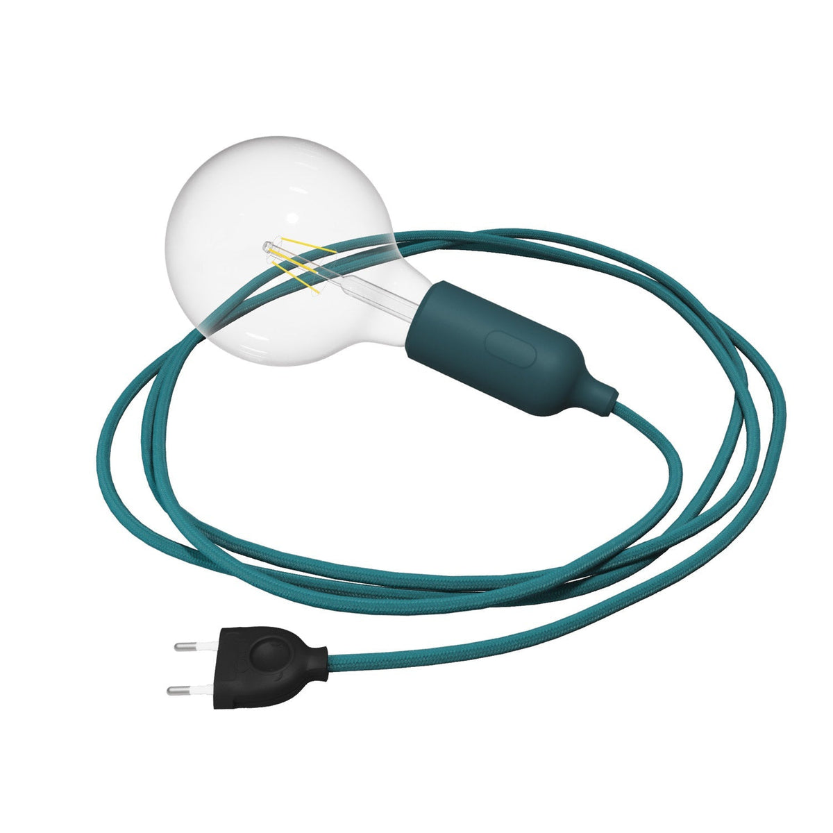 Snake Silikonleuchte mit Schalter und Stecker – Petrol
