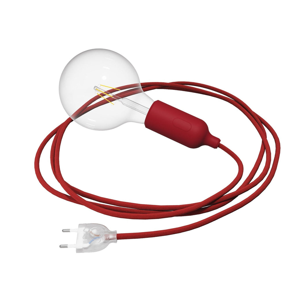 Snake Silikonlampe mit Schalter und Stecker – Rot