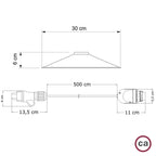 Snake Modulair mit Swing-Schirm, tragbare Lampe für den Außenbereich, 5 m Textilkabel, IP65-Fassung und Stecker – Schwarz – Ansicht 4