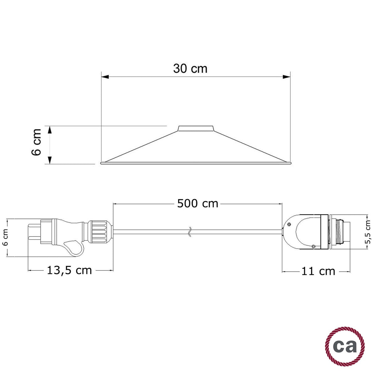 Snake Modulair mit Swing-Schirm, tragbare Lampe für den Außenbereich, 5 m Textilkabel, IP65-Fassung und Stecker – Schwarz – Ansicht 4