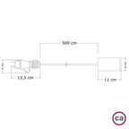 Snake Modulair Elegant, tragbare Außenleuchte, 5 m Textilkabel, IP65-Fassung und Stecker – Schwarz – Ansicht 4