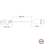 Snake Modulair Pastell, tragbare Außenleuchte, 5 m Textilkabel, IP65-Fassung und Stecker – Lachs – Ansicht 4