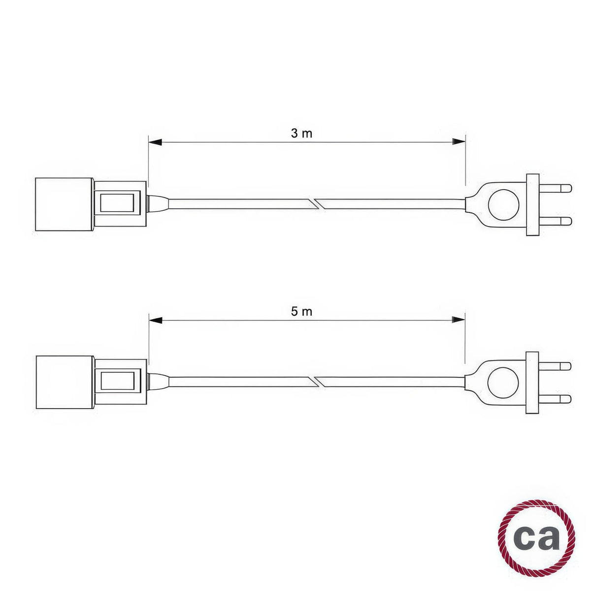 Snake Twisted – Plug-in-Lampe mit geflochtenem Textilkabel TC01 – Ansicht 3