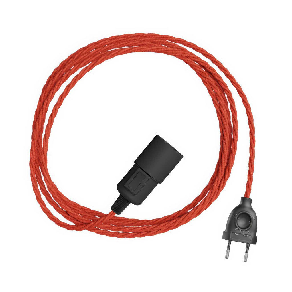 Snake Twisted – Plug-in-Lampe mit geflochtenem Stoffkabel TM09