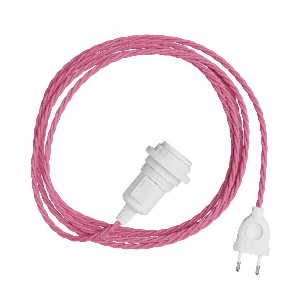 Snake Twisted für Lampenschirme – Stecklampe mit geflochtenem Textilkabel TM08