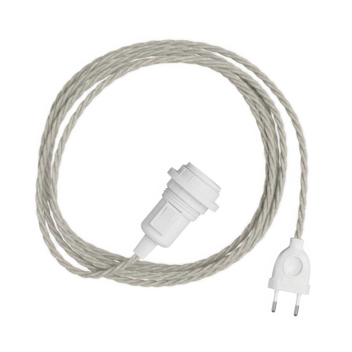 Snake Twisted für Lampenschirm – Plug-in-Lampe mit TN01 Stoffkabel im Zopfmuster