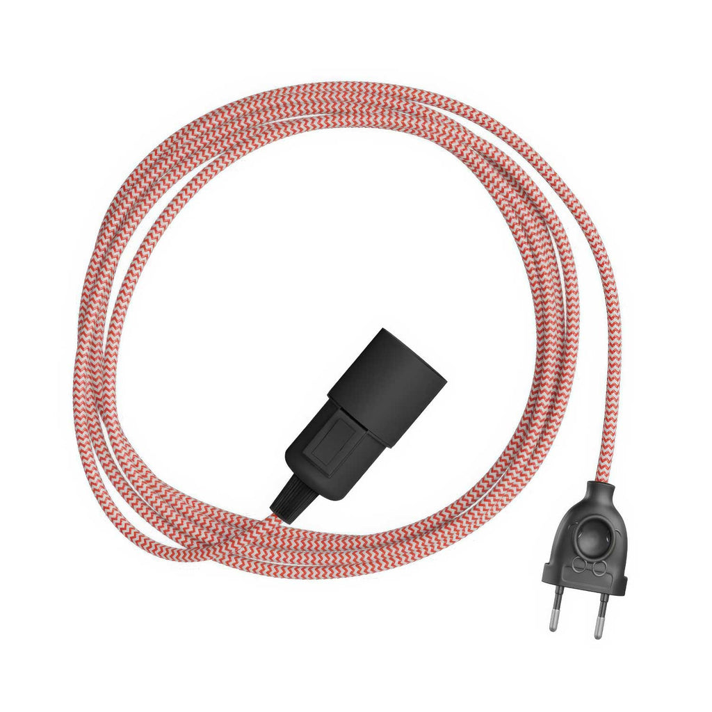 Snake Zig-Zag – Plug-in-Lampe mit Textilkabel im Zig-Zag-Effekt RZ09
