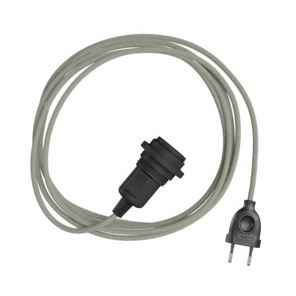 Snake Zig-Zag für Lampenschirm – Plug-in-Leuchte mit Stoffkabel, Zig-Zag-Effekt RD74