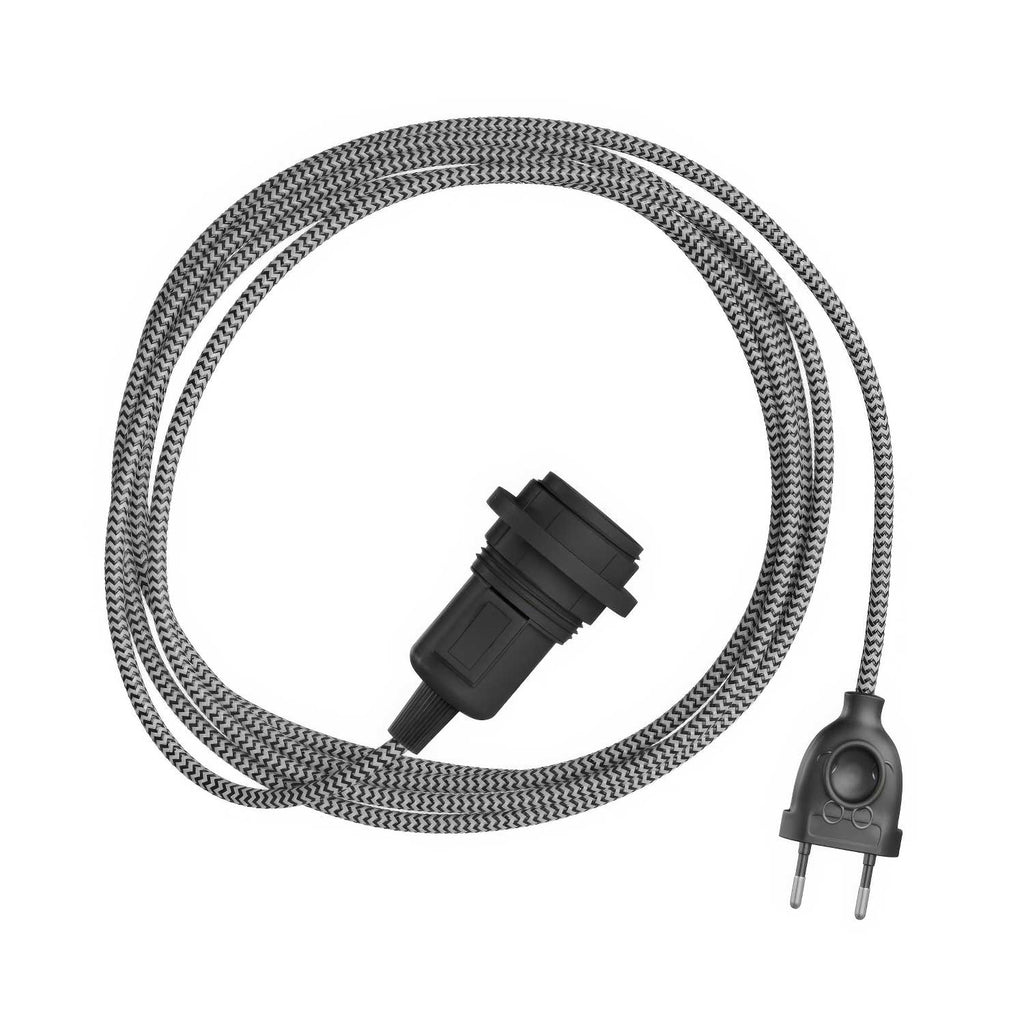 Snake Zig-Zag für Lampenschirm – Plug-in-Leuchte mit Zig-Zag-Stoffkabel RZ04