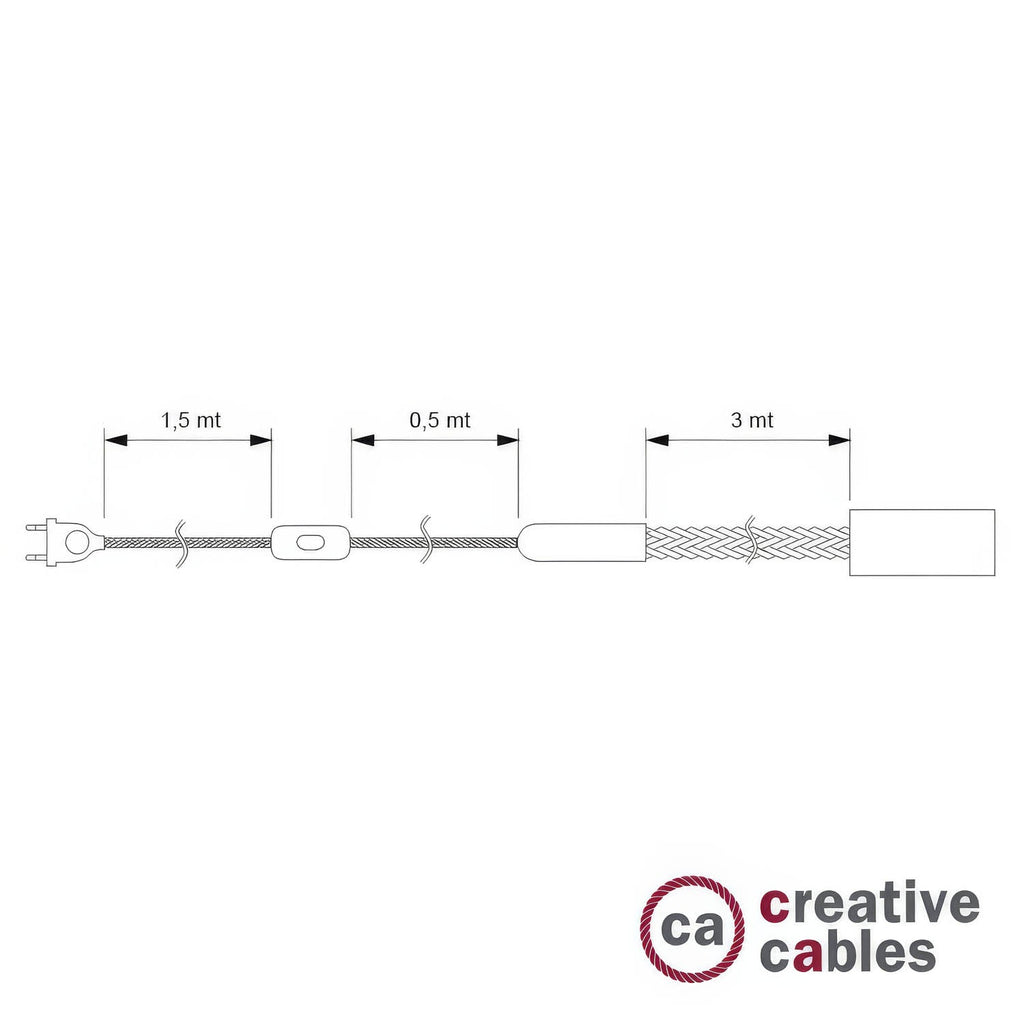 SnakeBis Cord – Weiße Plug-in-Lampe mit geflochtenem Juteseil – Ansicht 4