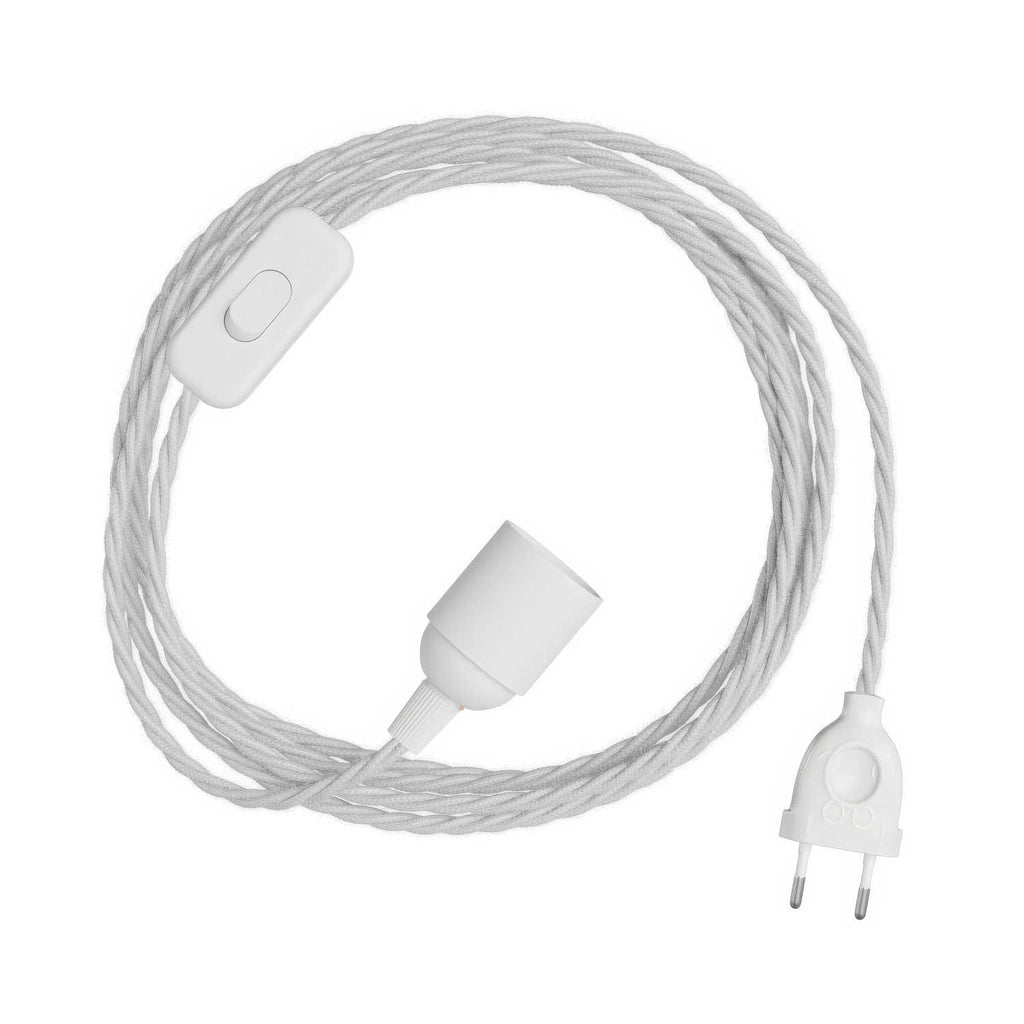 SnakeBis Twisted – Verkabelung mit Lampenfassung und Stoffkabel TC01, gedreht