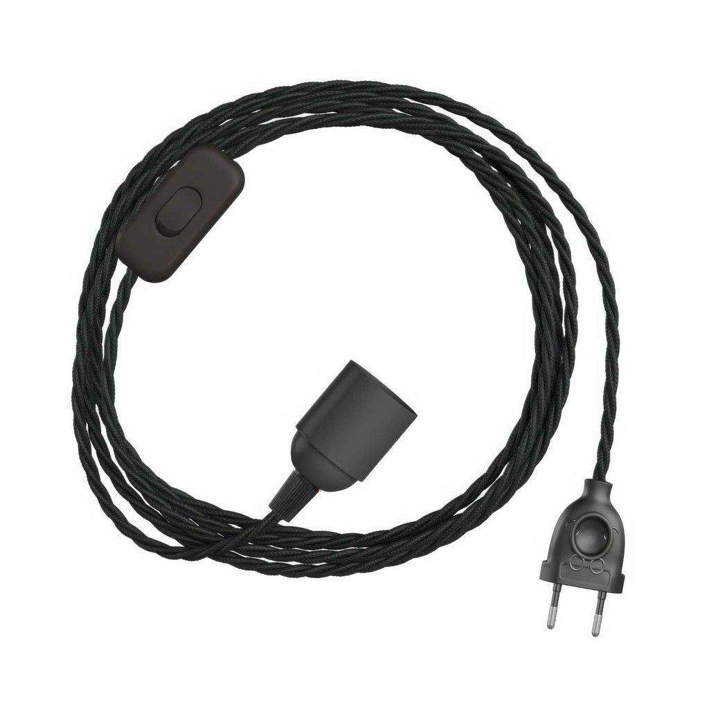 SnakeBis Twisted - Verkabelung mit Lampenfassung und geflochtenem Stoffkabel TC04