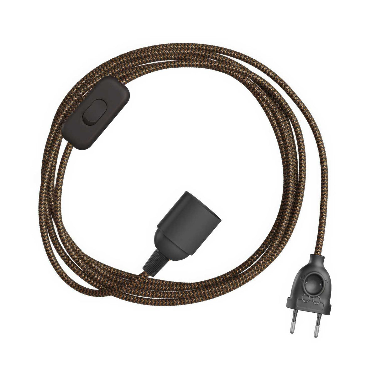 SnakeBis Zickzack – Kabelkonfektion mit Fassung und Zickzack-Stoffkabel RZ24
