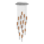 15-licht-hängeleuchte komplett mit P-Light und Rose-One 400mm – Kupfer