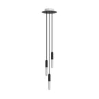 3-fach-Pendelleuchte komplett mit P-Light und Rose-One 200mm – Schwarz