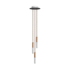 Komplette 3-fach Pendelleuchte mit P-Light und Rose-One 200mm - Kupfer