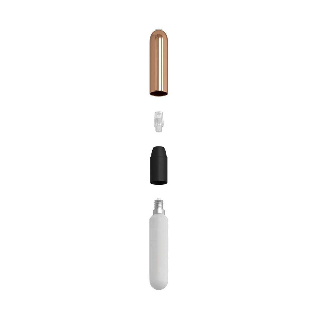Komplette 3-fach Pendelleuchte mit P-Light und Rose-One 200mm - Kupfer – Ansicht 4