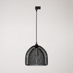 Pendelleuchte mit Ghostbell XL Gitter-Schirm für Schienensysteme – Schwarz