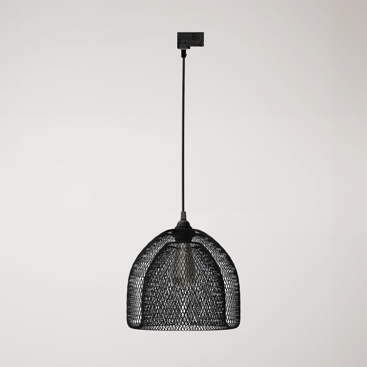 Pendelleuchte mit Ghostbell XL Gitter-Schirm für Schienensysteme – Schwarz
