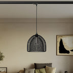 Pendelleuchte mit Ghostbell XL Gitter-Schirm für Schienensysteme – Schwarz – Ansicht 2