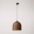 Stromschienen-Pendelleuchte mit Glockenschirm M aus Keramik - Corten-Effekt