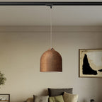 Stromschienen-Pendelleuchte mit Glockenschirm M aus Keramik - Corten-Effekt – Ansicht 2