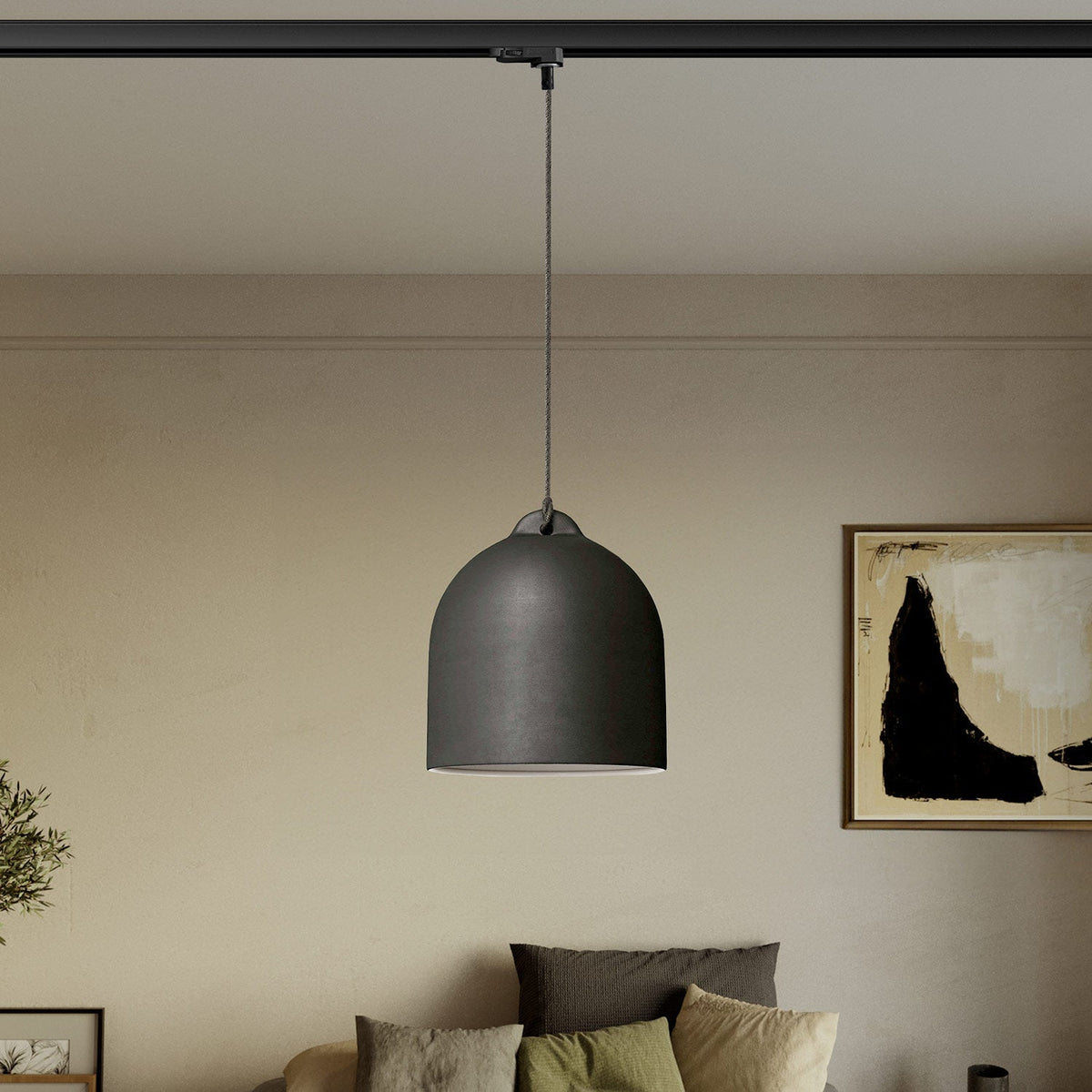 Schiene für Schienensystem mit Lampenschirm Campana M aus Keramik – Tafel – Ansicht 2