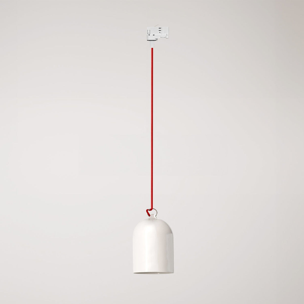 Schienenspot mit Mini-Glockenschirm aus Keramik – Glänzend Weiß