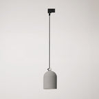 Schienenpendel mit Mini-Campana-Lampenschirm aus Keramik – Betonoptik