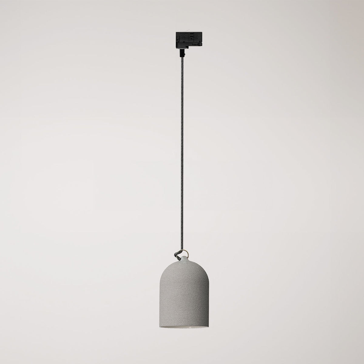 Schienenpendel mit Mini-Campana-Lampenschirm aus Keramik – Betonoptik