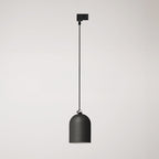 Schienenpendel mit Mini-Campana-Lampenschirm aus Keramik – Tafel-Schwarz
