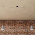 Spider – Mehrfach-Pendelleuchte mit 2 Abhängungen und Trichter-Lampenschirm aus Beton – Beton-Optik – Ansicht 3