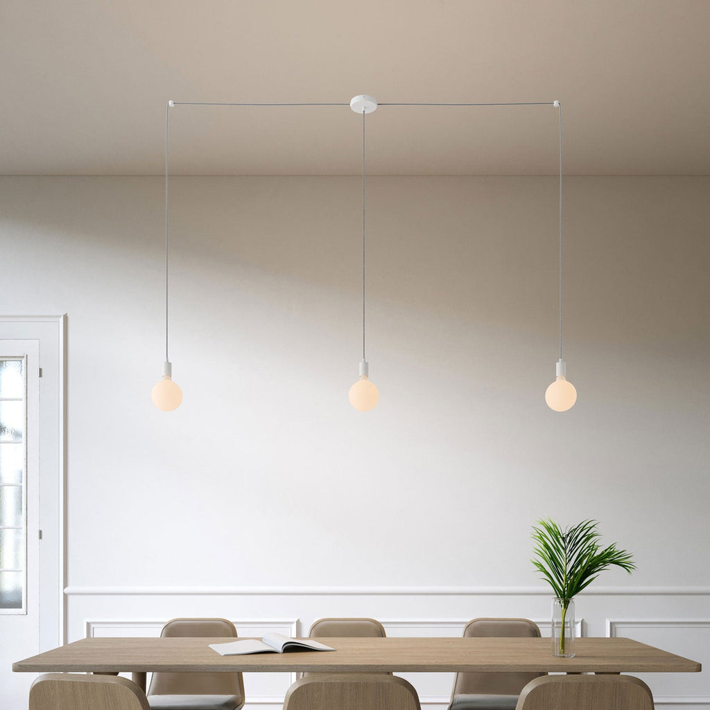 Spider – Mehrfach-Pendelleuchte mit 3 Abhängungen und Metallfinish – Weiß – Ansicht 2